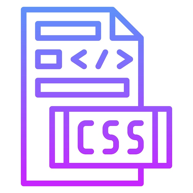 Ilustración del icono vectorial del archivo CSS del conjunto de iconos de codificación y desarrollo