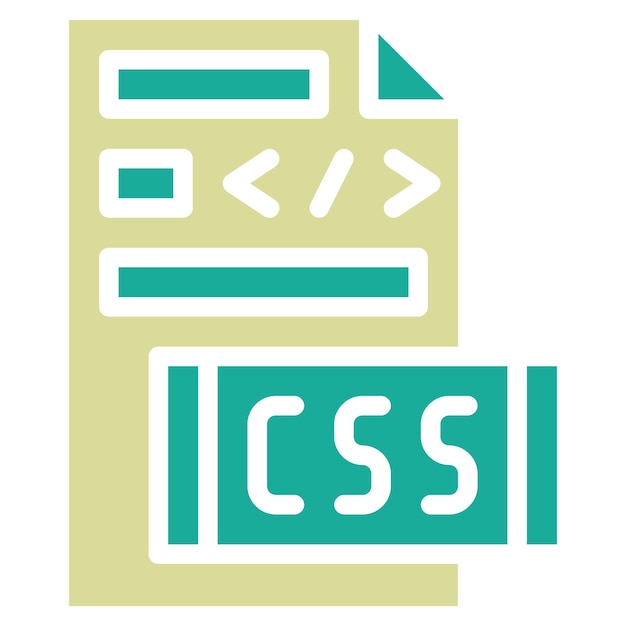 Ilustración del icono vectorial del archivo CSS del conjunto de iconos de codificación y desarrollo