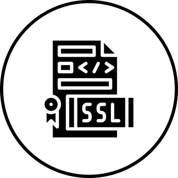 Vector ilustración del icono vectorial de archivo ssl del conjunto de iconos de codificación y desarrollo