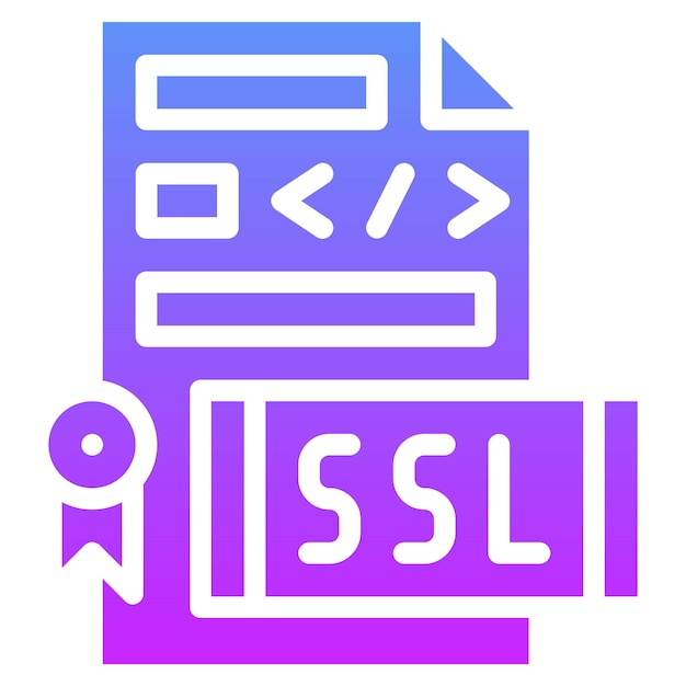 Ilustración del icono vectorial de archivo SSL del conjunto de iconos de codificación y desarrollo