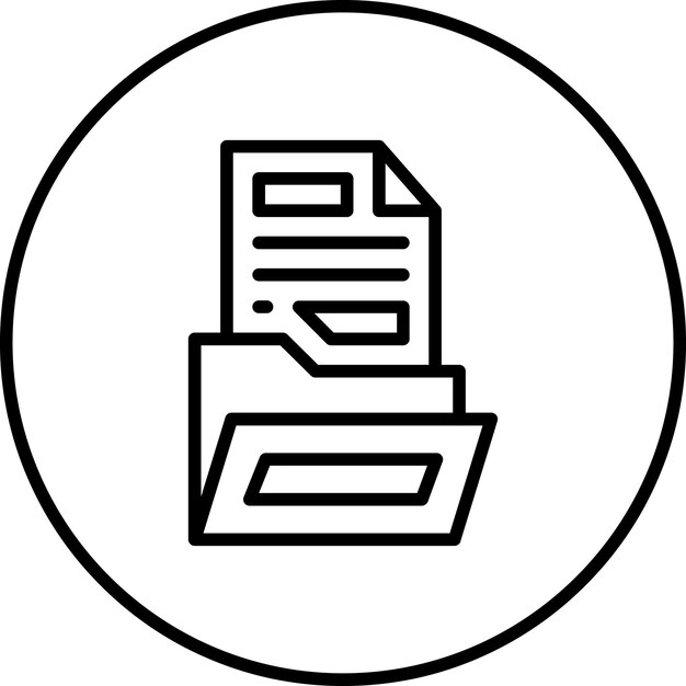 Ilustración del icono vectorial de los archivos del conjunto de iconos de la biblioteca