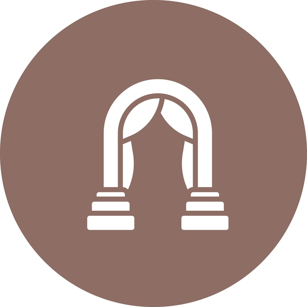 Ilustración del icono vectorial del arco de la boda del conjunto de iconos de la boda