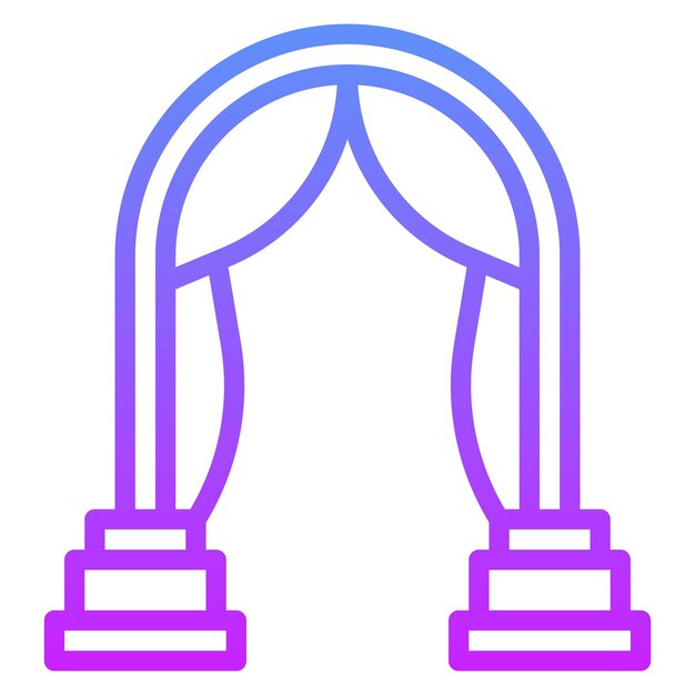 Ilustración del icono vectorial del arco de la boda del conjunto de iconos de la boda