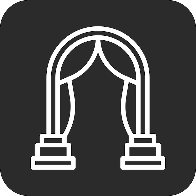 Ilustración del icono vectorial del arco de la boda del conjunto de iconos de la boda