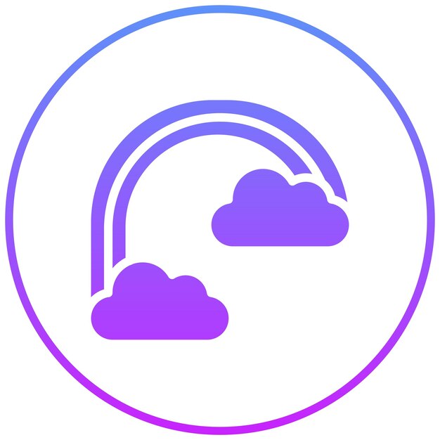 Ilustración del icono vectorial del arco iris del conjunto de iconos de primavera