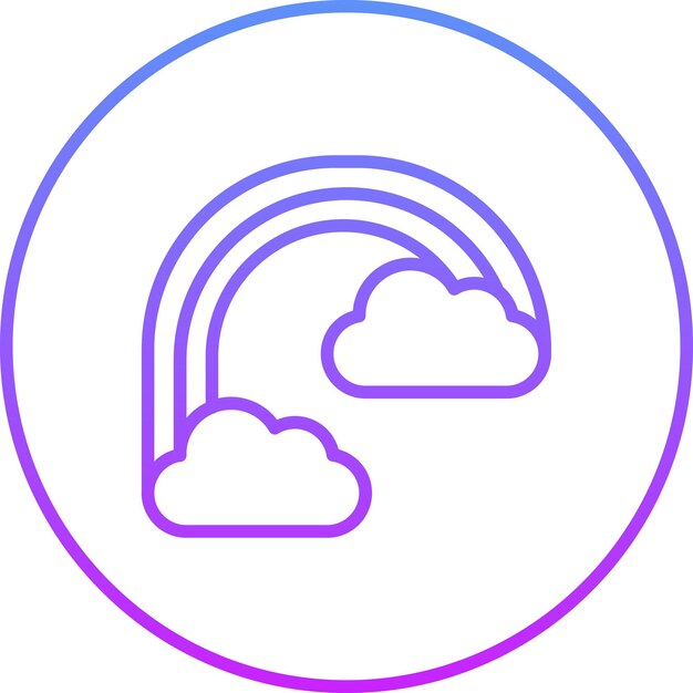 Ilustración del icono vectorial del arco iris del conjunto de iconos de primavera