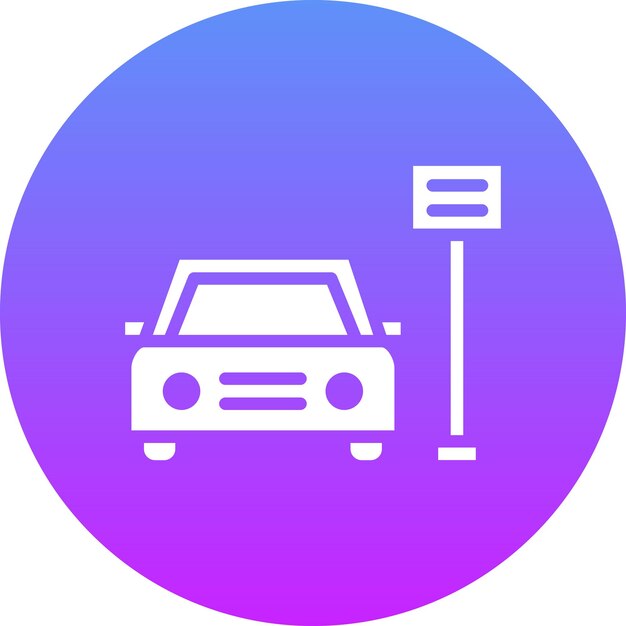 Ilustración del icono vectorial del área de estacionamiento del conjunto de iconos de servicios hoteleros