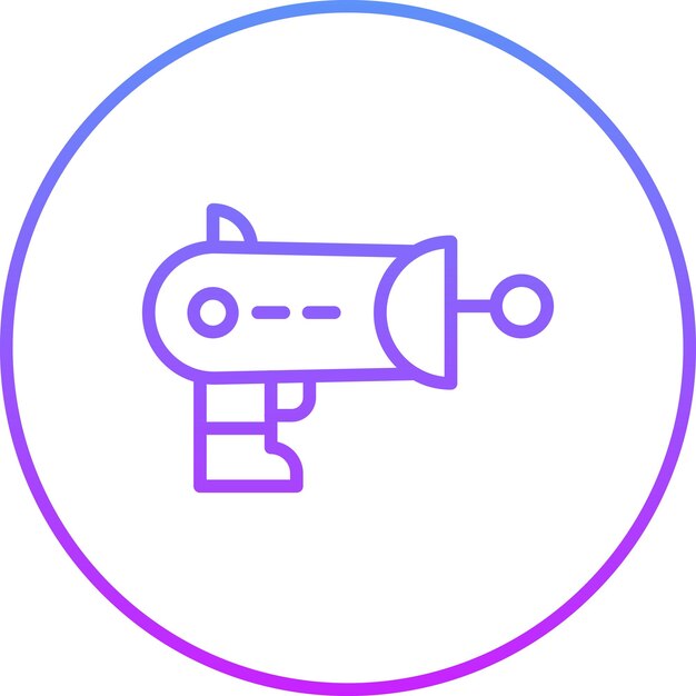 Ilustración del icono vectorial del arma espacial del conjunto de iconos de tecnología espacial