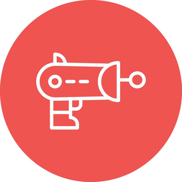 Ilustración del icono vectorial del arma espacial del conjunto de iconos de tecnología espacial
