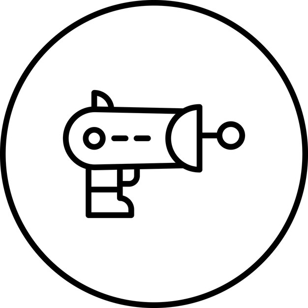 Ilustración del icono vectorial del arma espacial del conjunto de iconos de tecnología espacial