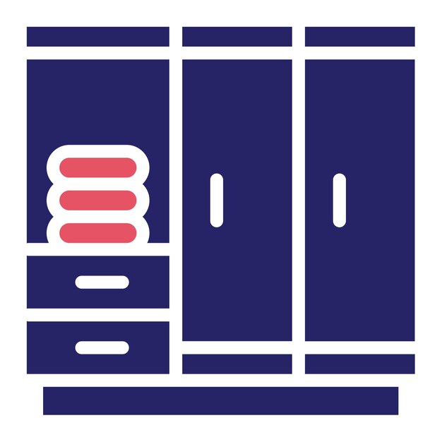 Ilustración del icono vectorial del armario del conjunto de iconos de artículos para el hogar