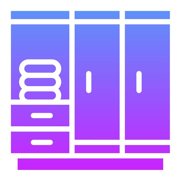 Ilustración del icono vectorial del armario del conjunto de iconos de artículos para el hogar