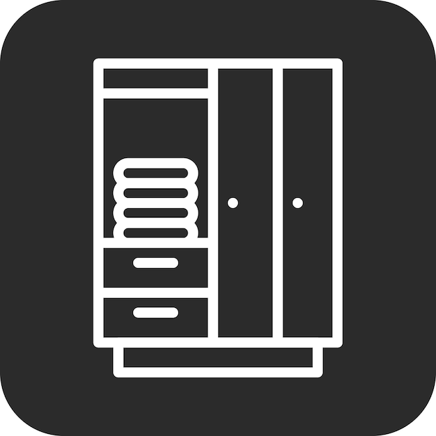 Ilustración del icono vectorial del armario del conjunto de iconos de ropa
