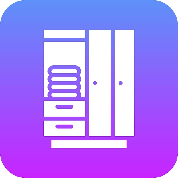 Ilustración del icono vectorial del armario del conjunto de iconos de ropa