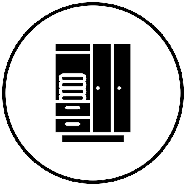 Ilustración del icono vectorial del armario del conjunto de iconos de ropa