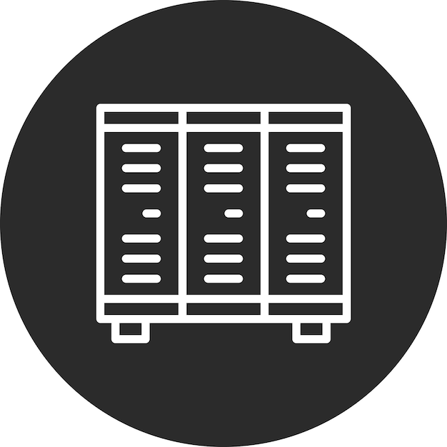 Ilustración del icono vectorial de los armarios del conjunto de iconos del centro comercial