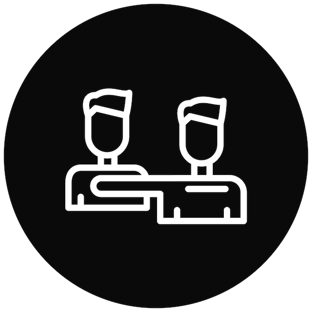 Ilustración del icono vectorial de armas vinculadas del conjunto de iconos de Amistad