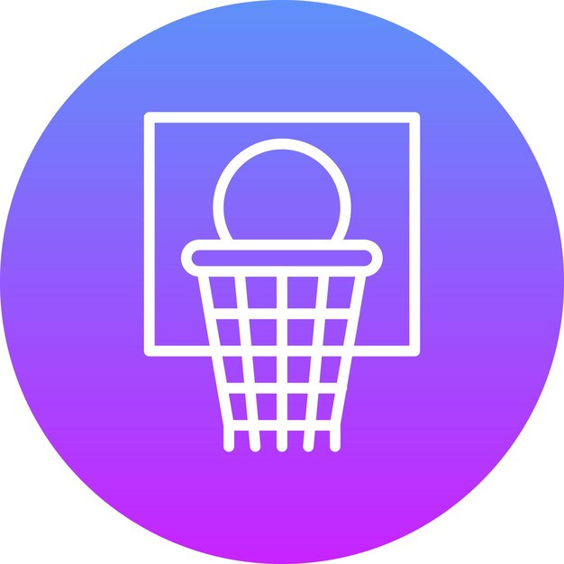 Ilustración del icono vectorial del aro de baloncesto del conjunto de iconos deportivos