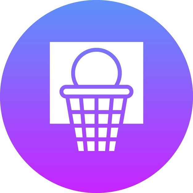 Ilustración del icono vectorial del aro de baloncesto del conjunto de iconos deportivos