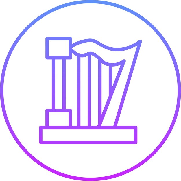 Ilustración del icono vectorial del arpa del conjunto de iconos de la historia