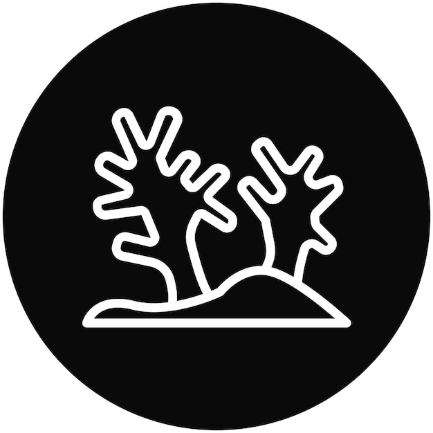 Ilustración del icono vectorial del arrecife de coral del conjunto de iconos de vacaciones y turismo
