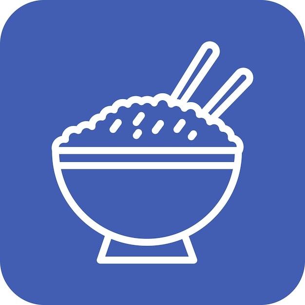 Ilustración del icono vectorial de arroz del conjunto de iconos de entrega de alimentos