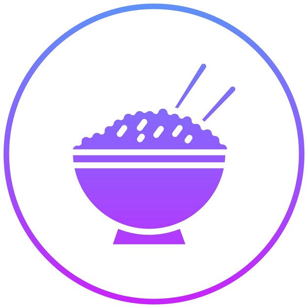 Ilustración del icono vectorial de arroz del conjunto de iconos de entrega de alimentos