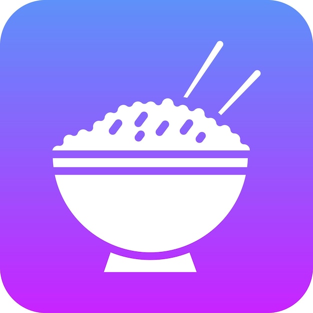 Ilustración del icono vectorial de arroz del conjunto de iconos de entrega de alimentos