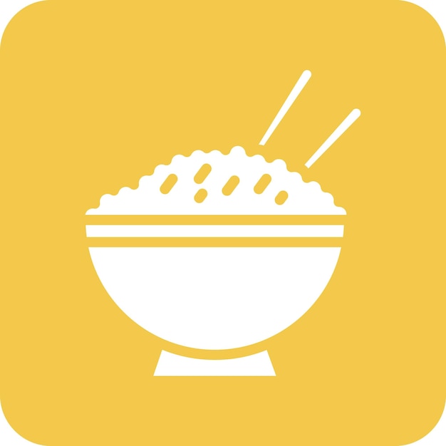 Ilustración del icono vectorial de arroz del conjunto de iconos de entrega de alimentos
