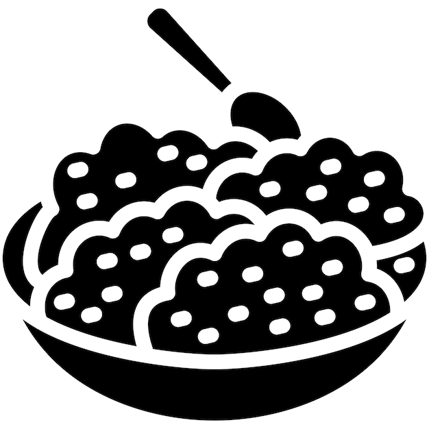 Ilustración del icono vectorial del arroz del conjunto de iconos de Street Food