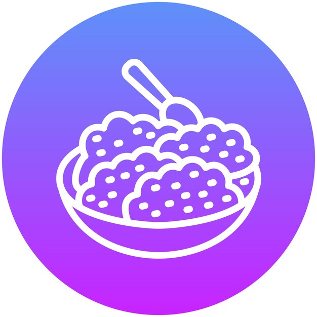 Ilustración del icono vectorial del arroz del conjunto de iconos de Street Food