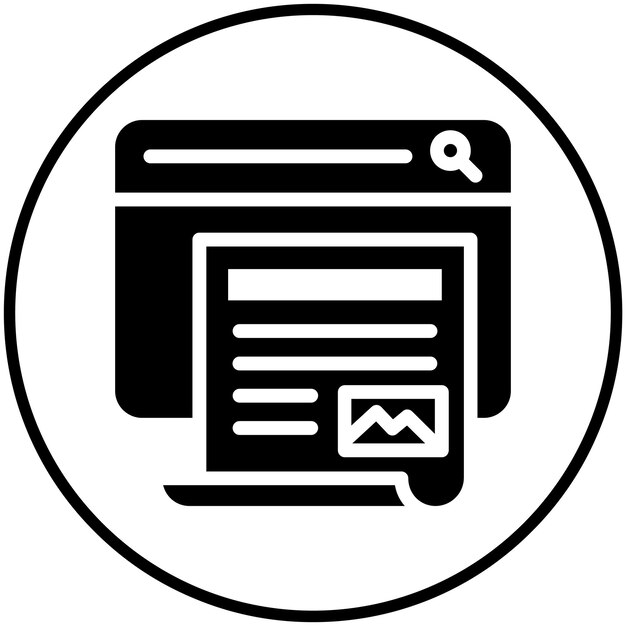 Ilustración del icono vectorial del artículo de Seo y el conjunto de iconos web