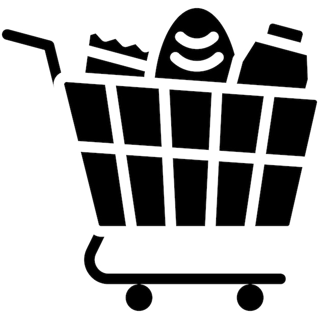 Ilustración del icono vectorial de artículos de compras del conjunto de iconos de Economía Empresarial