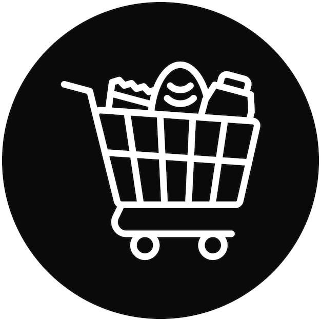Ilustración del icono vectorial de artículos de compras del conjunto de iconos de Economía Empresarial