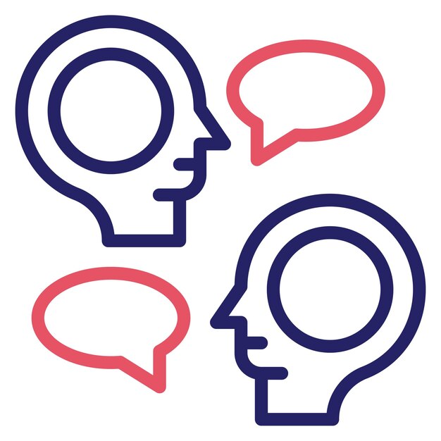 Ilustración del icono vectorial de asesoramiento del conjunto de iconos de salud mental