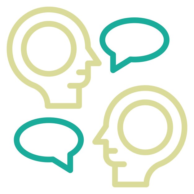Ilustración del icono vectorial de asesoramiento del conjunto de iconos de salud mental