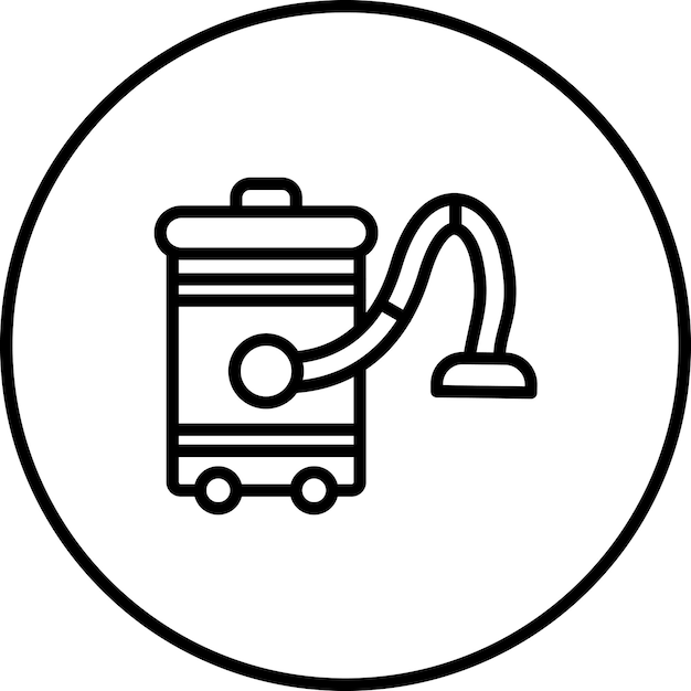 Ilustración del icono vectorial de la aspiradora del conjunto de iconos de limpieza de la casa