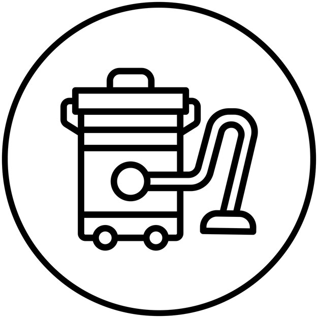 Ilustración del icono vectorial de la aspiradora del conjunto de iconos de mejoras para el hogar