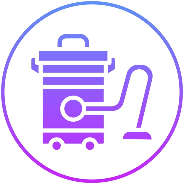 Ilustración del icono vectorial de la aspiradora del conjunto de iconos de mejoras para el hogar