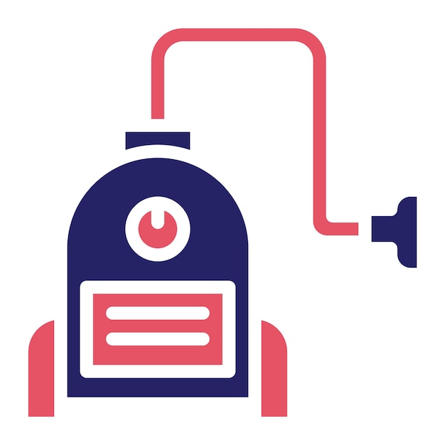 Ilustración del icono vectorial de la aspiradora del conjunto de iconos de la rutina de higiene