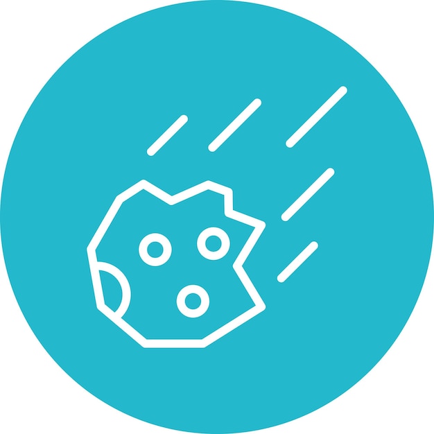 Ilustración del icono vectorial de asteroides del conjunto de iconos de tecnología espacial