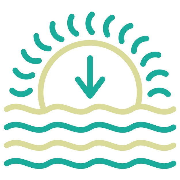 Ilustración del icono vectorial del atardecer del icono del tiempo