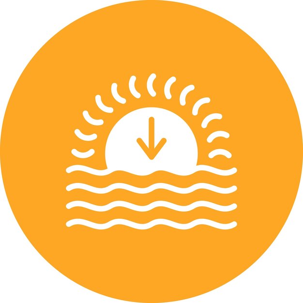 Ilustración del icono vectorial del atardecer del icono del tiempo