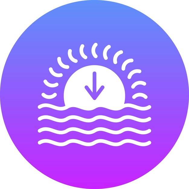 Ilustración del icono vectorial del atardecer del icono del tiempo