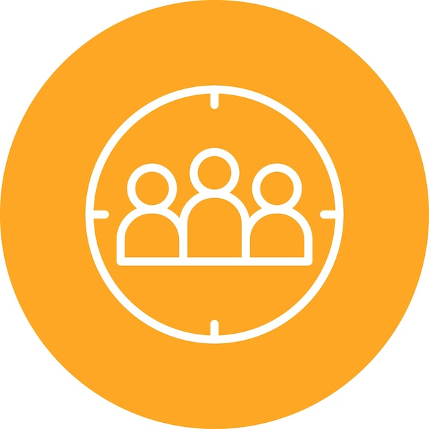 Ilustración del icono vectorial de la audiencia objetivo del conjunto de iconos de marketing digital