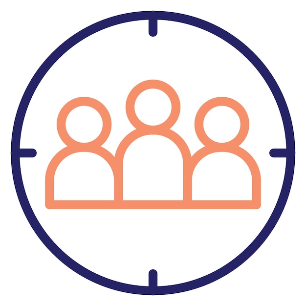 Ilustración del icono vectorial de la audiencia objetivo del conjunto de iconos de marketing digital
