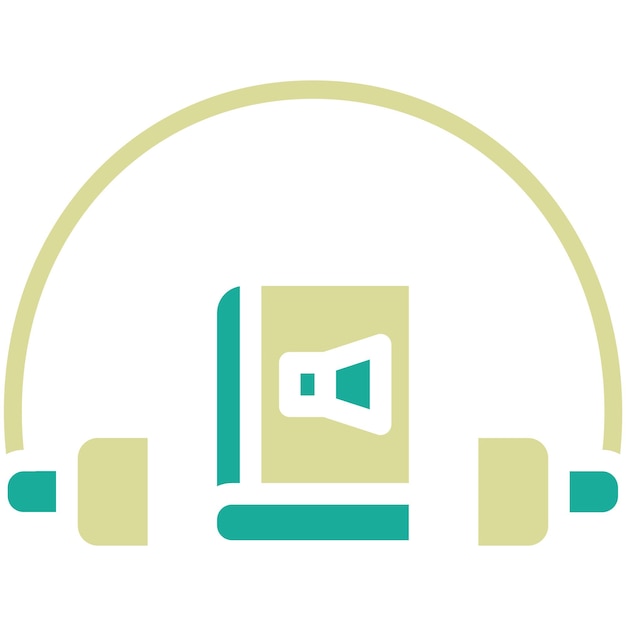 Ilustración del icono vectorial de audiolibro del conjunto de iconos de OnGLDG Education