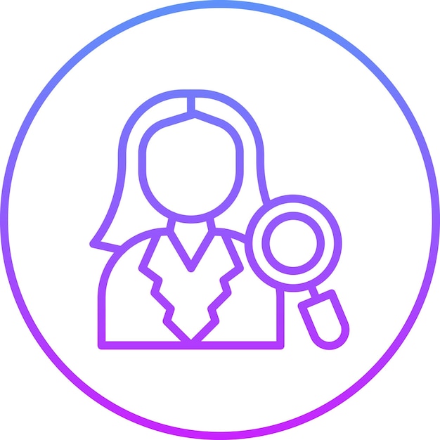 Ilustración del icono vectorial del auditor del conjunto de iconos de contabilidad