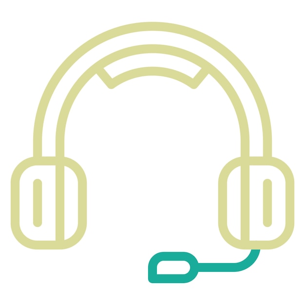 Ilustración del icono vectorial de los auriculares del conjunto de iconos de computadora y hardware