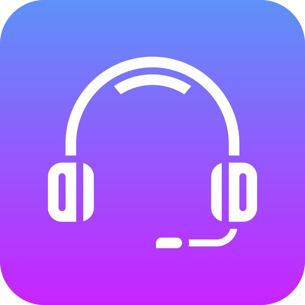 Ilustración del icono vectorial de los auriculares del conjunto de iconos de computadora y hardware